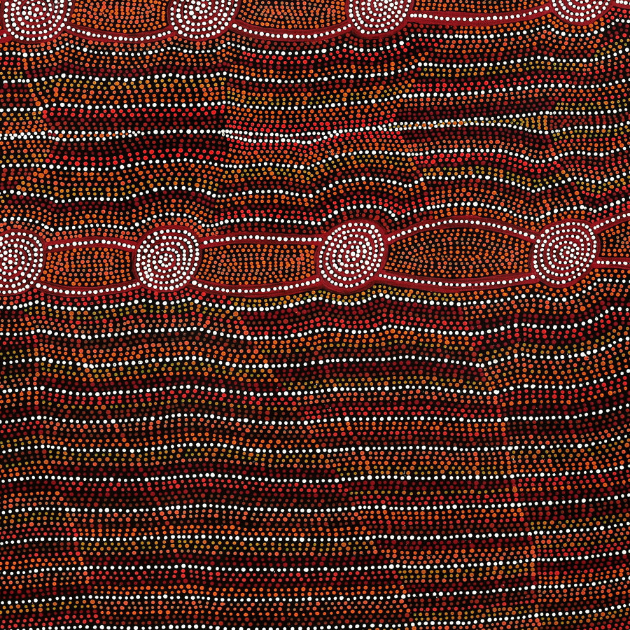 Aboriginal Artwork by Helen Nungarrayi Reed, Mina Mina Dreaming, 107x107cm
