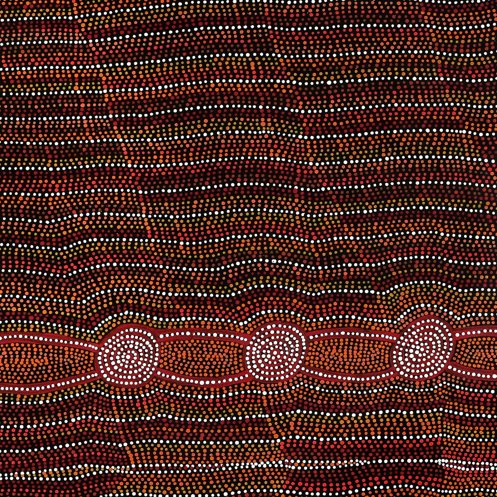 Aboriginal Art by Helen Nungarrayi Reed, Mina Mina Dreaming, 107x107cm - ART ARK®