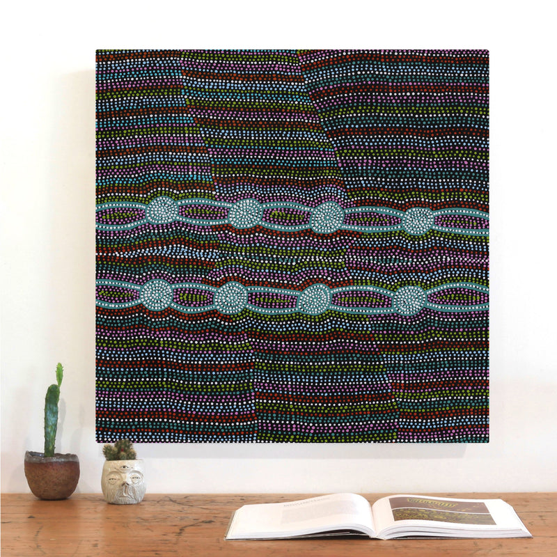Aboriginal Artwork by Helen Nungarrayi Reed, Mina Mina Dreaming, 61x61cm