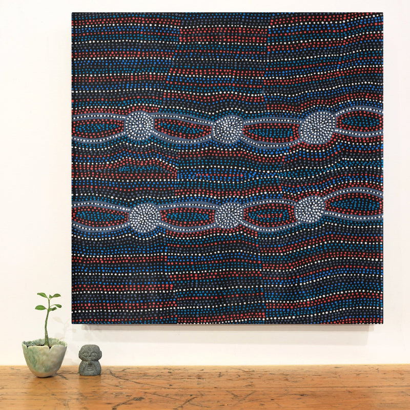 Aboriginal Artwork by Helen Nungarrayi Reed, Mina Mina Dreaming, 61x61cm