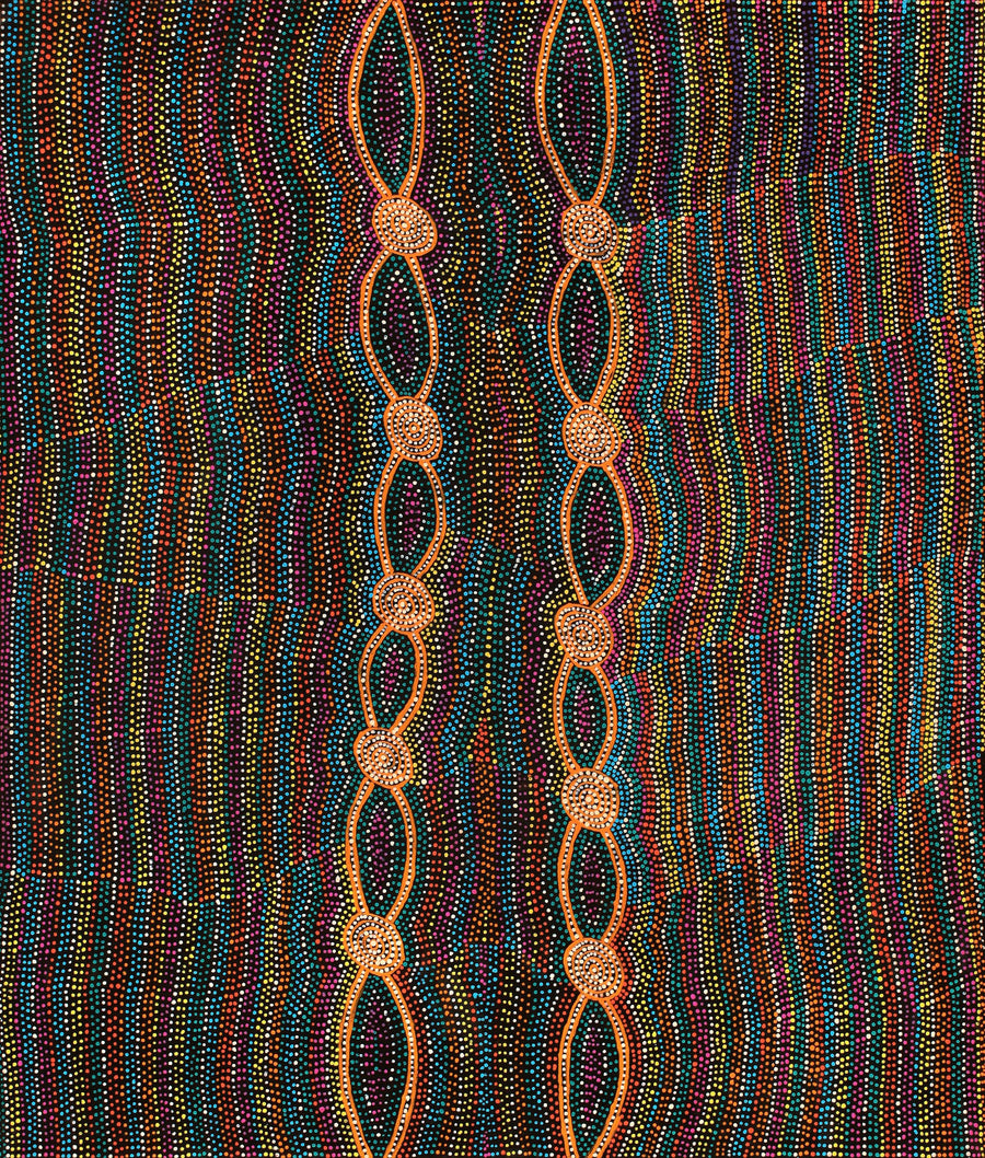 Aboriginal Artwork by Helen Nungarrayi Reed, Mina Mina Dreaming - Ngalyipi, 107x91cm