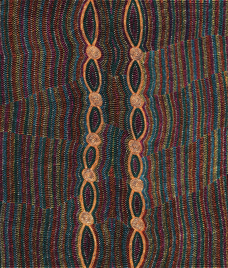 Aboriginal Artwork by Helen Nungarrayi Reed, Mina Mina Dreaming - Ngalyipi, 107x91cm