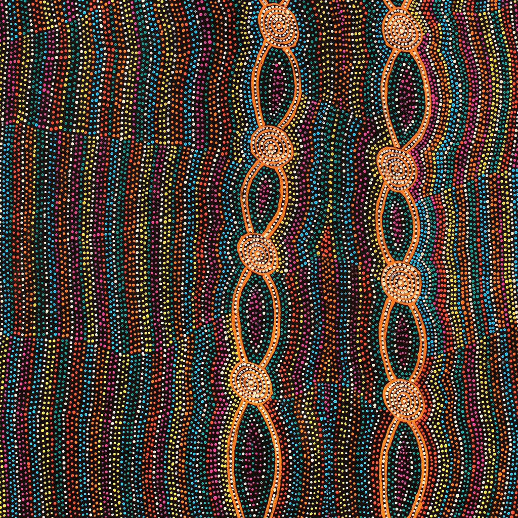 Aboriginal Artwork by Helen Nungarrayi Reed, Mina Mina Dreaming - Ngalyipi, 107x91cm