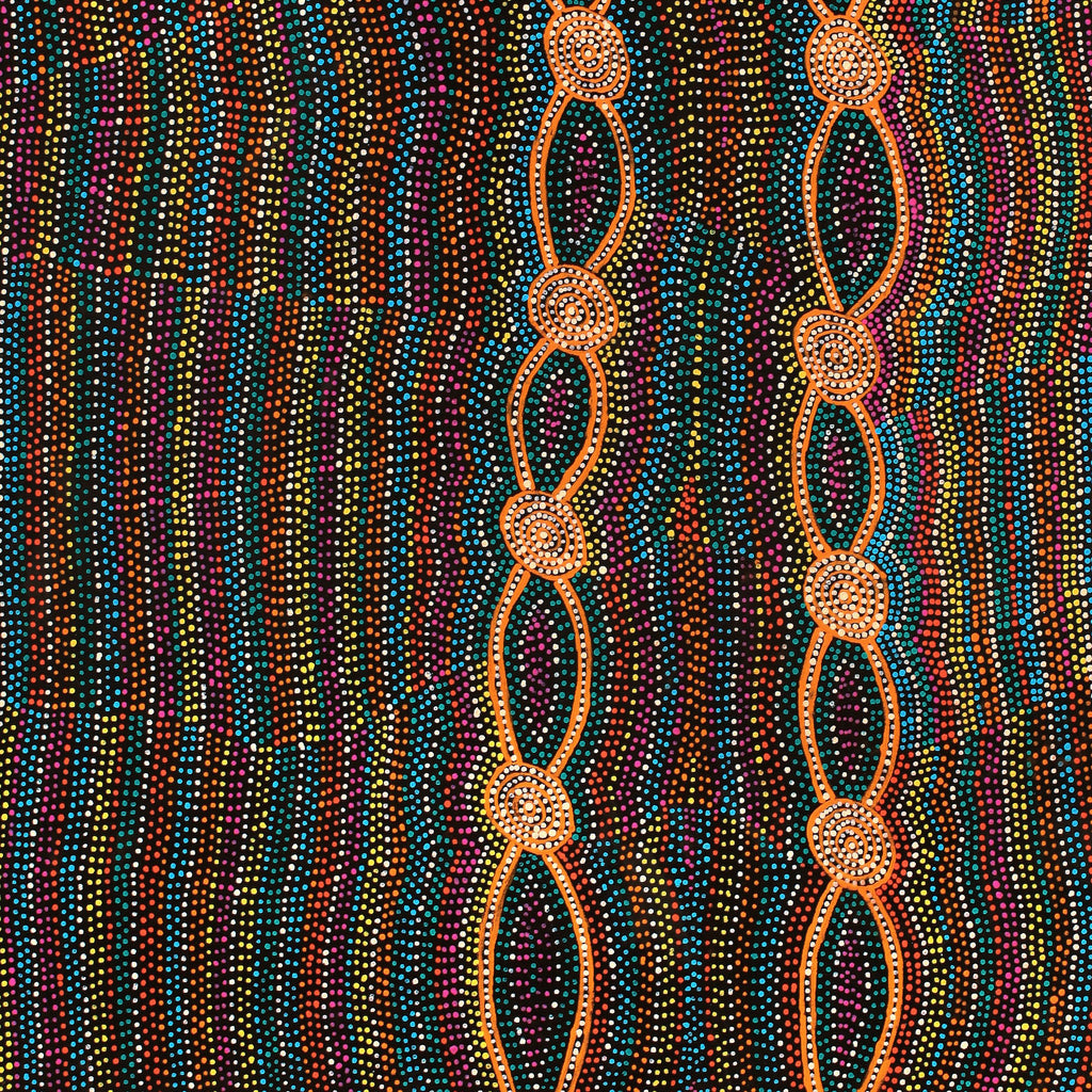 Aboriginal Artwork by Helen Nungarrayi Reed, Mina Mina Dreaming - Ngalyipi, 107x91cm - ART ARK®