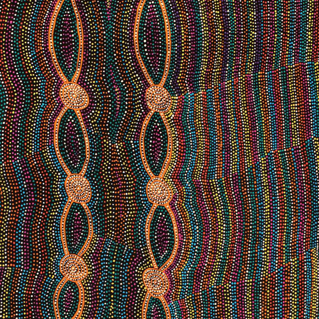 Aboriginal Art by Helen Nungarrayi Reed, Mina Mina Dreaming - Ngalyipi, 107x91cm - ART ARK®