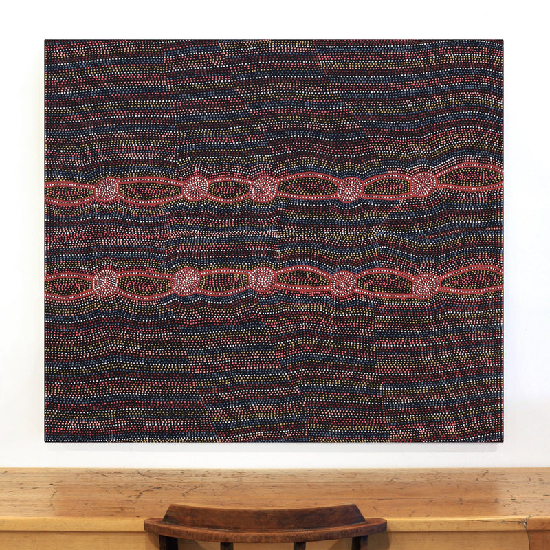 Aboriginal Artwork by Helen Nungarrayi Reed, Mina Mina Dreaming - Ngalyipi, 122x107cm