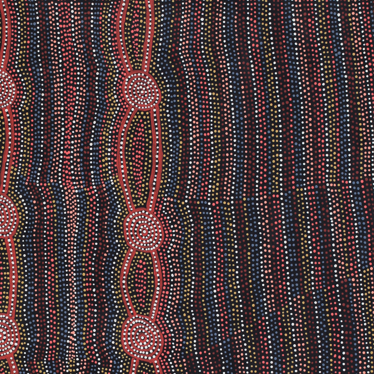 Aboriginal Art by Helen Nungarrayi Reed, Mina Mina Dreaming - Ngalyipi, 122x107cm - ART ARK®