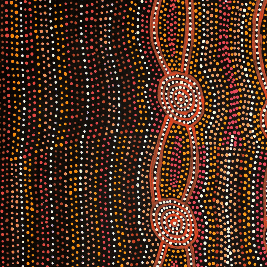 Aboriginal Artwork by Helen Nungarrayi Reed, Mina Mina Dreaming - Ngalyipi, 61x61cm