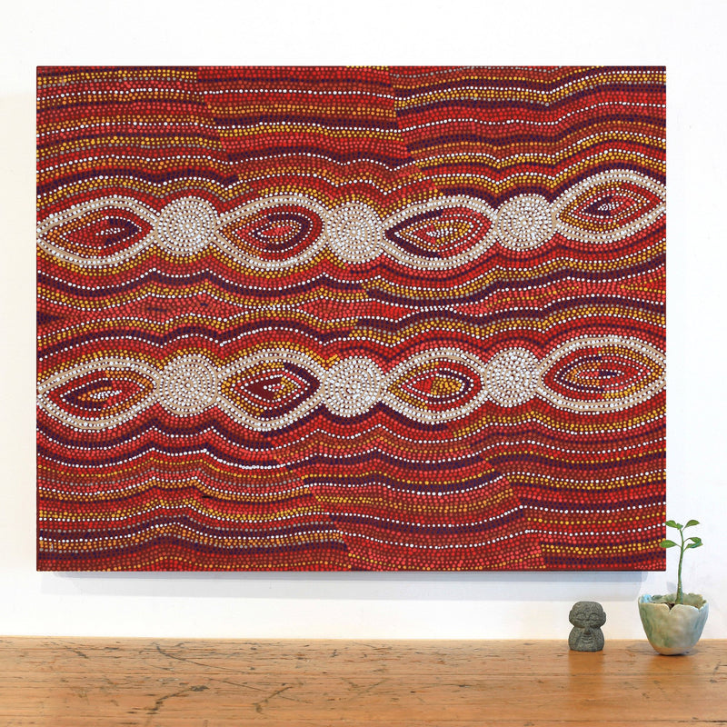Aboriginal Artwork by Helen Nungarrayi Reed, Mina Mina Dreaming - Ngalyipi, 76x61cm