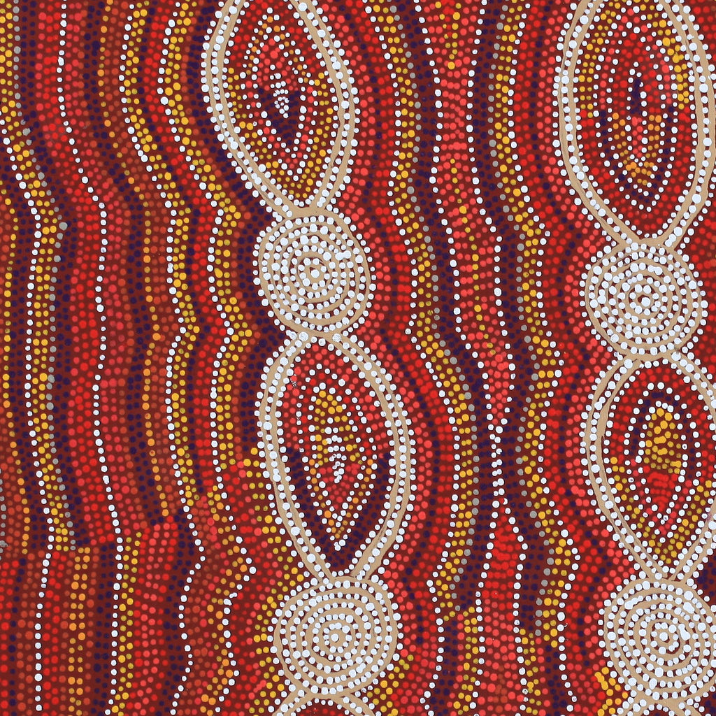 Aboriginal Artwork by Helen Nungarrayi Reed, Mina Mina Dreaming - Ngalyipi, 76x61cm - ART ARK®