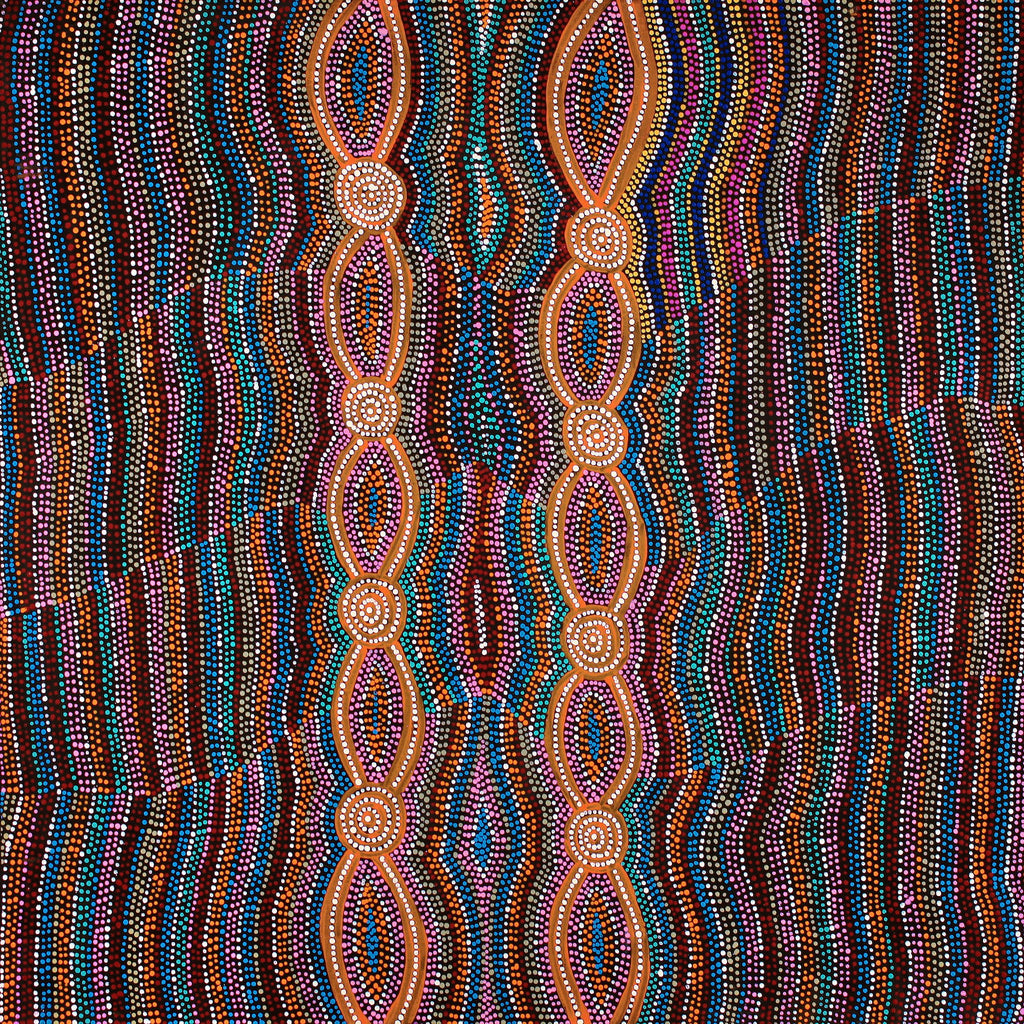 Aboriginal Artwork by Helen Nungarrayi Reed, Mina Mina Dreaming - Ngalyipi, 91x91cm
