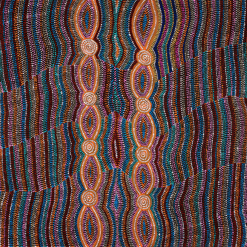 Aboriginal Artwork by Helen Nungarrayi Reed, Mina Mina Dreaming - Ngalyipi, 91x91cm