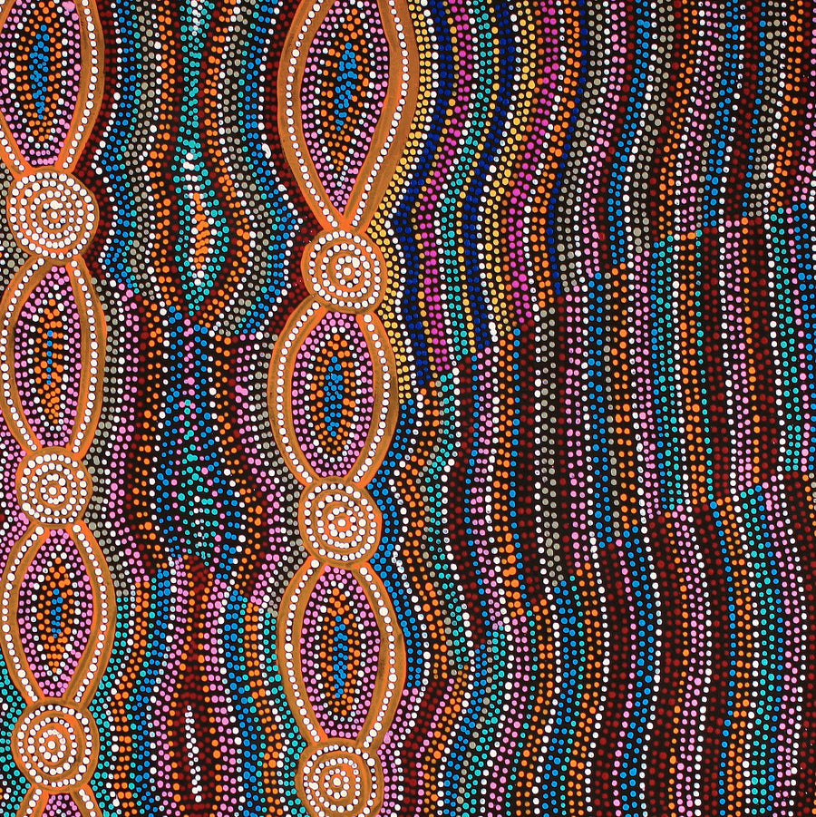 Aboriginal Artwork by Helen Nungarrayi Reed, Mina Mina Dreaming - Ngalyipi, 91x91cm