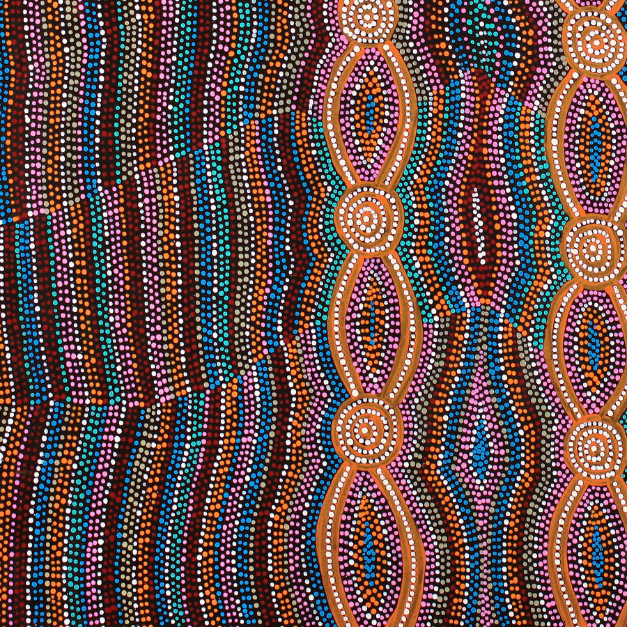 Aboriginal Artwork by Helen Nungarrayi Reed, Mina Mina Dreaming - Ngalyipi, 91x91cm