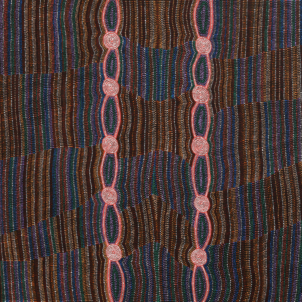 Aboriginal Artwork by Helen Nungarrayi Reed, Mina Mina Jukurrpa - Ngalyipi, 122x122cm - ART ARK®
