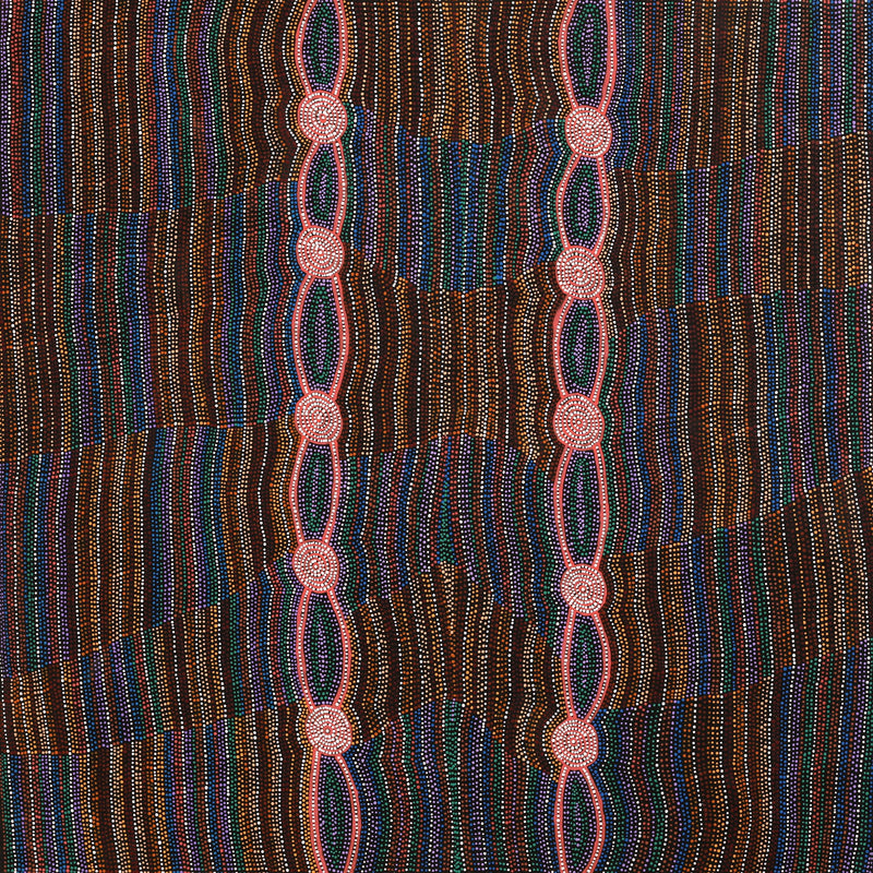 Aboriginal Artwork by Helen Nungarrayi Reed, Mina Mina Jukurrpa - Ngalyipi, 122x122cm
