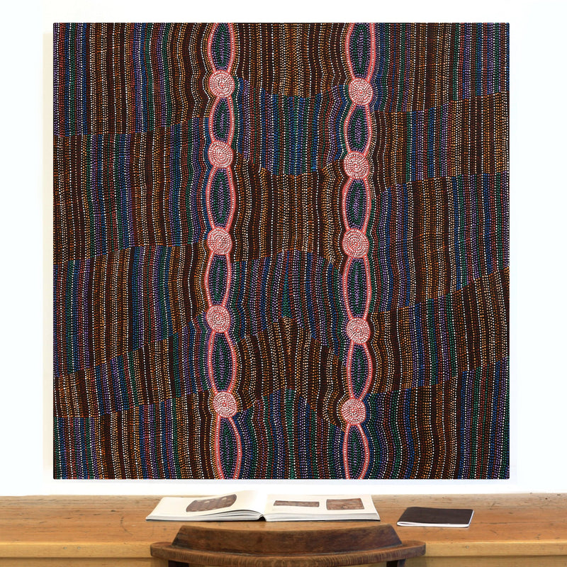 Aboriginal Artwork by Helen Nungarrayi Reed, Mina Mina Jukurrpa - Ngalyipi, 122x122cm