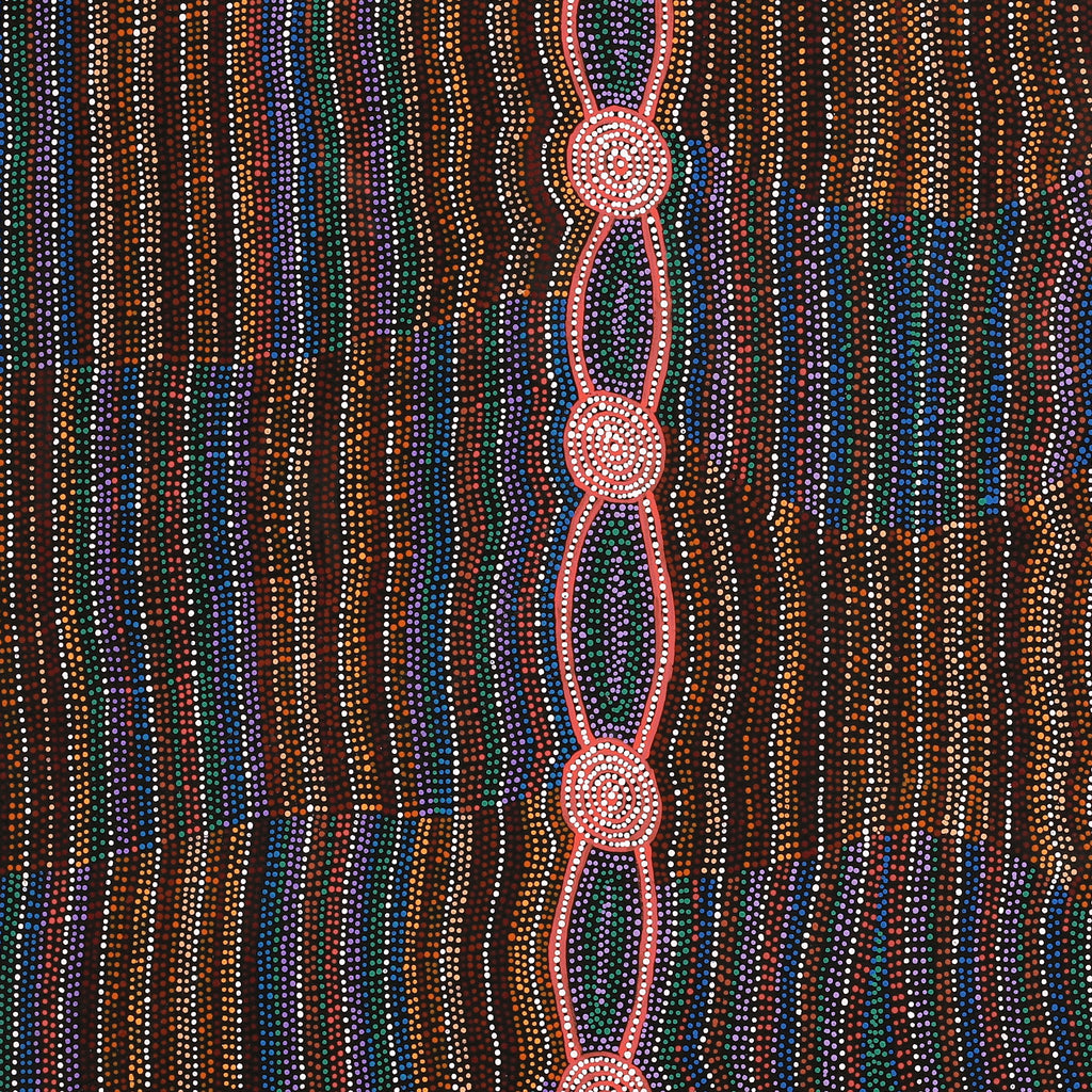 Aboriginal Artwork by Helen Nungarrayi Reed, Mina Mina Jukurrpa - Ngalyipi, 122x122cm