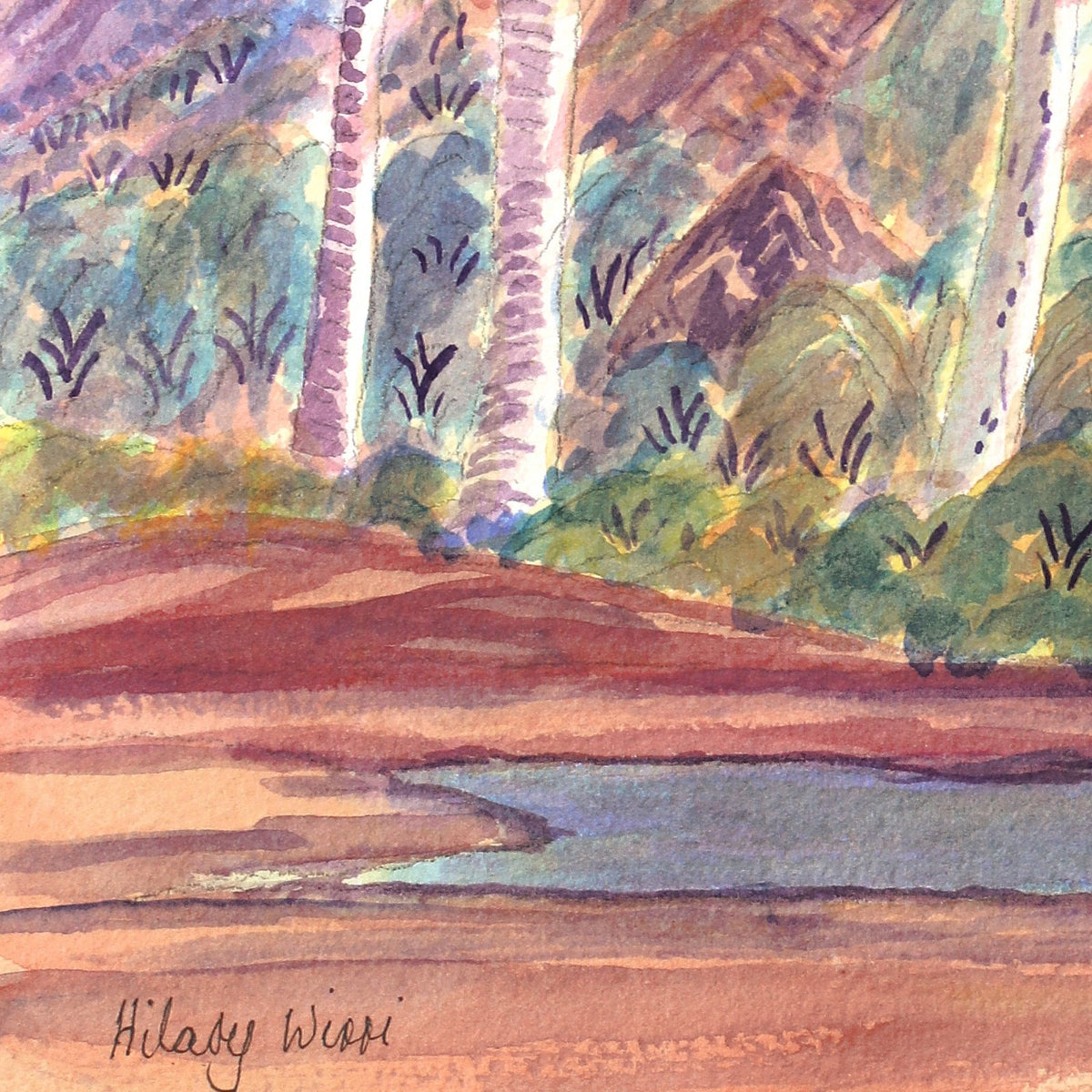 Aboriginal Art by Hilary Wirri, Alyape (Palm Valley), 36x26cm - ART ARK®