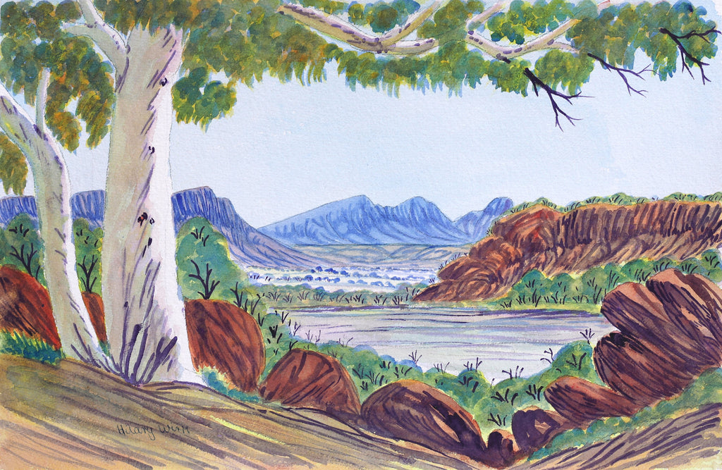 Aboriginal Artwork by Hilary Wirri, Mt Sonder, 53x34.5cm - ART ARK®
