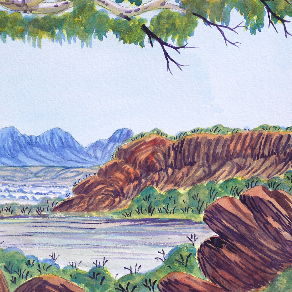 Aboriginal Artwork by Hilary Wirri, Mt Sonder, 53x34.5cm