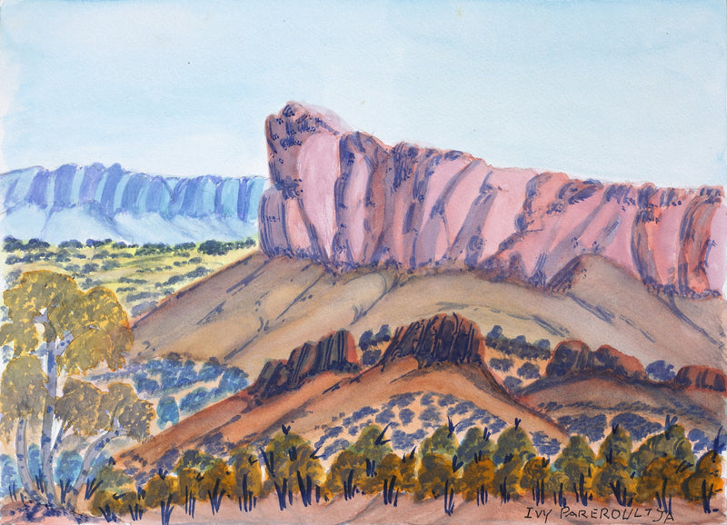 Aboriginal Artwork by Ivy Pareroultja, Unyala Point, 36x26cm