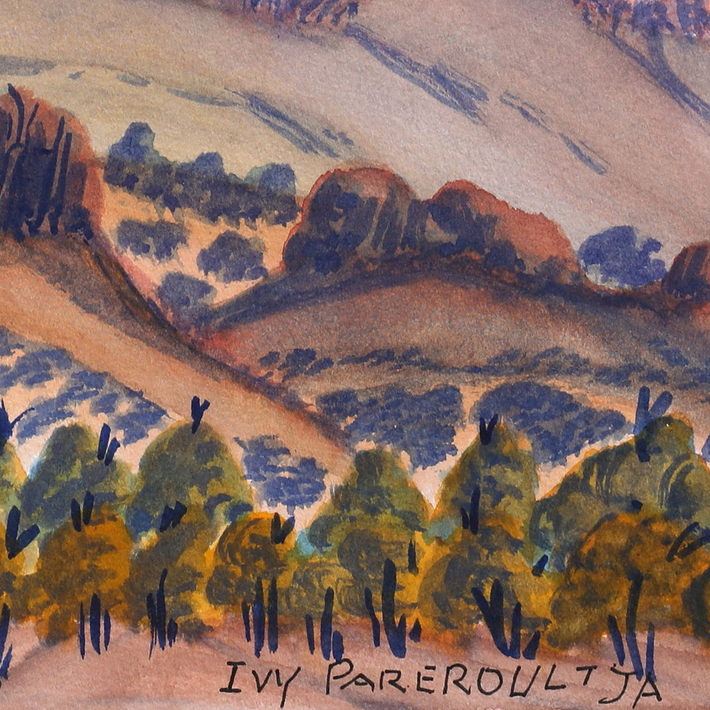 Aboriginal Artwork by Ivy Pareroultja, Unyala Point, 36x26cm