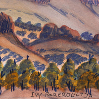Aboriginal Artwork by Ivy Pareroultja, Unyala Point, 36x26cm