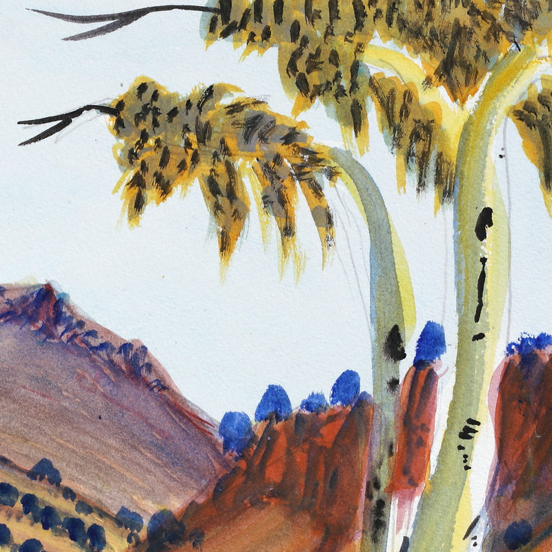 Aboriginal Artwork by Ivy Pareroultja, West Macdonnell Ranges, 36.5x26.5cm