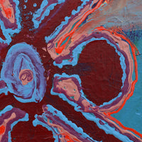 Aboriginal Artwork by Jakob Jungarrayi Spencer, Warlukurlangu Jukurrpa (Fire country Dreaming), 30x30cm