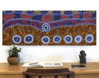 Aboriginal Art by Janet Lane, Kungkarangkalpa (Seven Sisters Story), 122x45cm - ART ARK®