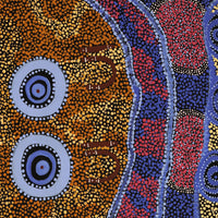 Aboriginal Art by Janet Lane, Kungkarangkalpa (Seven Sisters Story), 122x45cm - ART ARK®