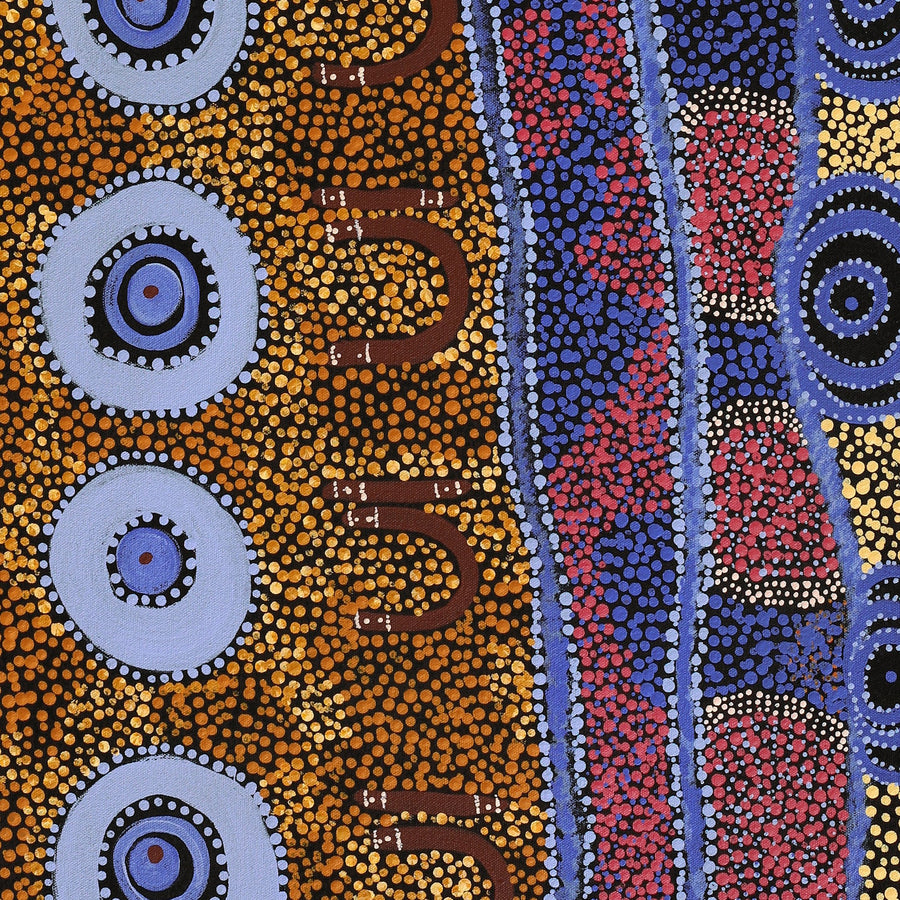 Aboriginal Artwork by Janet Lane, Kungkarangkalpa (Seven Sisters Story), 122x45cm