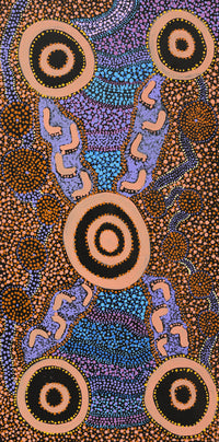 Aboriginal Artwork by Janet Lane, Kungkarangkalpa (Seven Sisters Story), 91x45cm