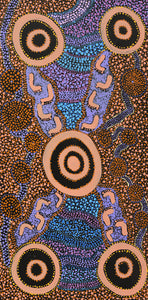 Aboriginal Artwork by Janet Lane, Kungkarangkalpa (Seven Sisters Story), 91x45cm - ART ARK®