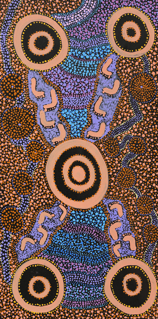 Aboriginal Artwork by Janet Lane, Kungkarangkalpa (Seven Sisters Story), 91x45cm