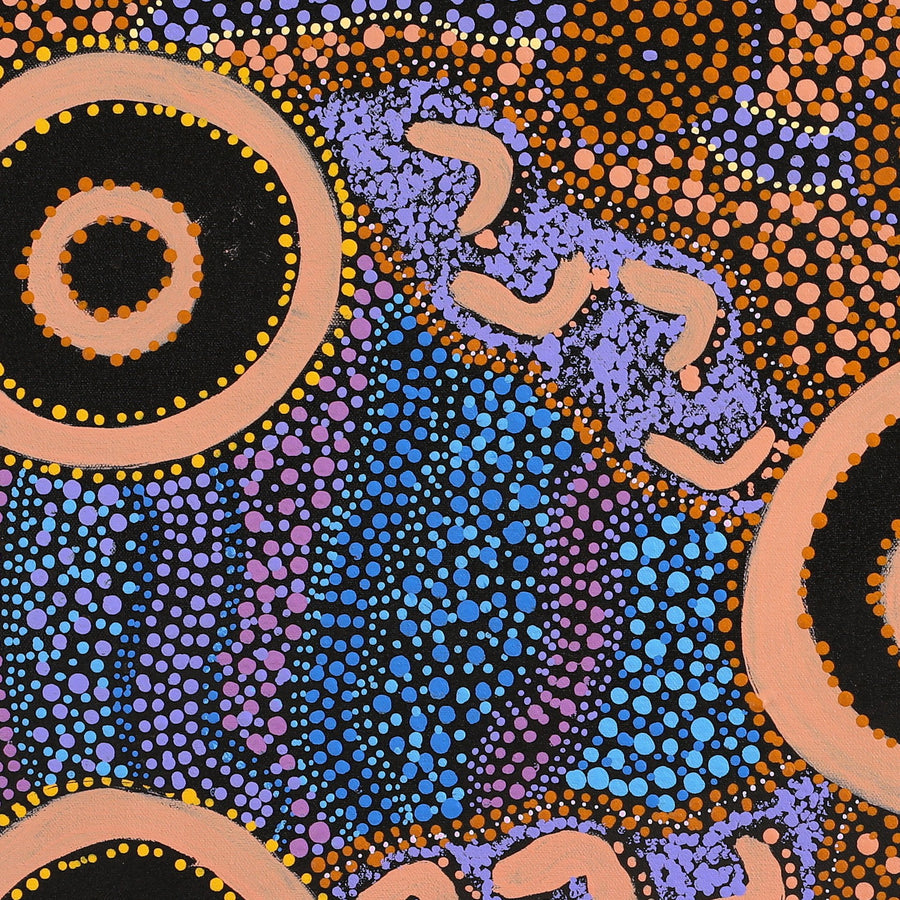 Aboriginal Artwork by Janet Lane, Kungkarangkalpa (Seven Sisters Story), 91x45cm