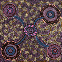 Aboriginal Artwork by Janet Lane, Kungkarangkalpa (Seven Sisters Story), 91x91cm