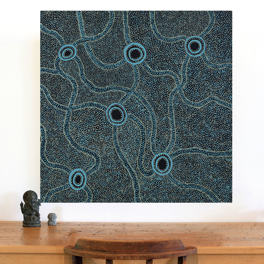 Aboriginal Artwork by Janet Lane, Kungkarangkalpa (Seven Sisters Story), 91x91cm