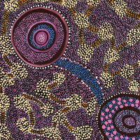 Aboriginal Artwork by Janet Lane, Kungkarangkalpa (Seven Sisters Story), 91x91cm