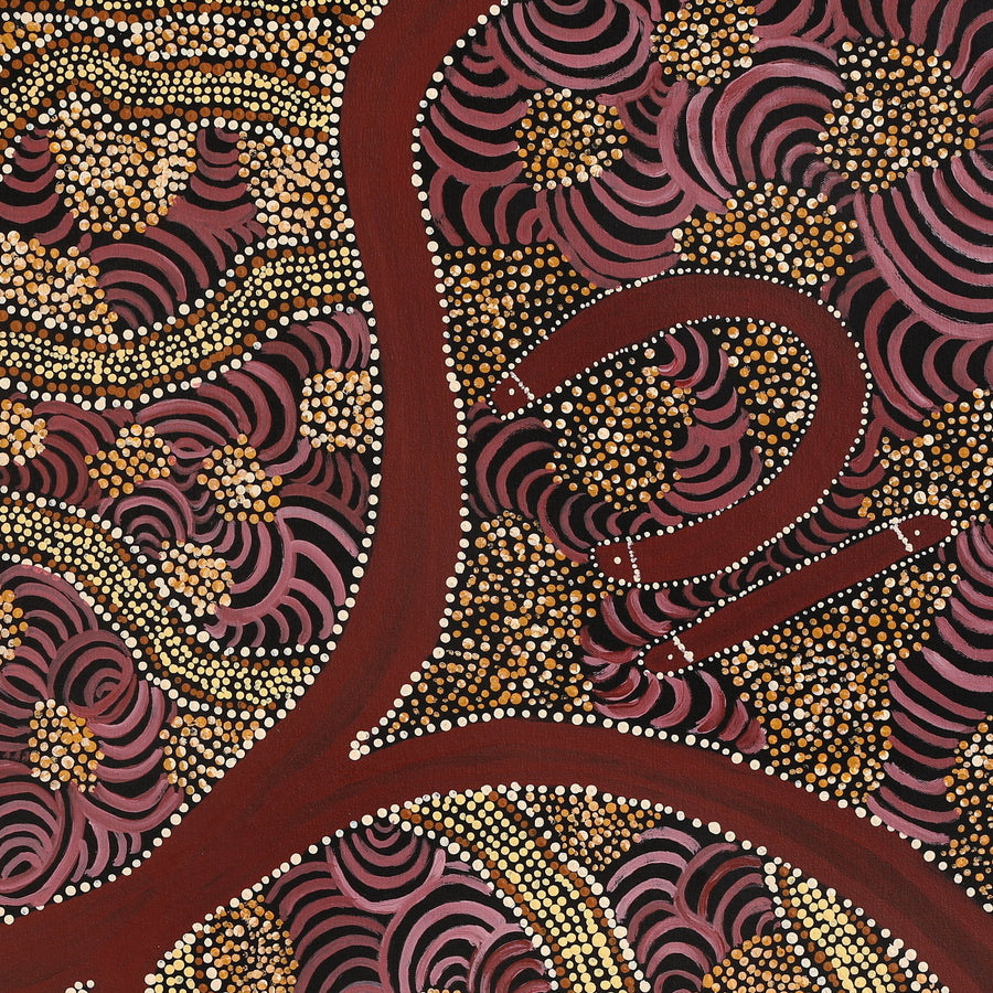Aboriginal Artwork by Janet Lane, Minyma Kutjara, 91x91cm