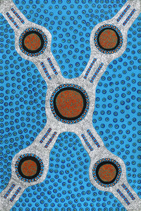 Aboriginal Artwork by Janet Napaljarri Herbert, Lukarrara Jukurrpa, 91x61cm