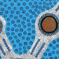 Aboriginal Artwork by Janet Napaljarri Herbert, Lukarrara Jukurrpa, 91x61cm