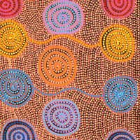 Aboriginal Artwork by Jarred Jangala Robertson, Ngapa Jukurrpa (water Dreaming) - Puyurru, 107x107cm