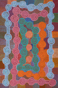 Aboriginal Artwork by Jarred Jangala Robertson, Ngapa Jukurrpa (water Dreaming) - Puyurru, 183x122cm - ART ARK®