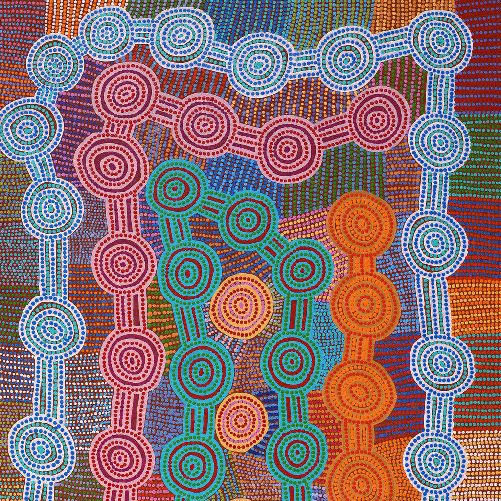 Aboriginal Artwork by Jarred Jangala Robertson, Ngapa Jukurrpa (water Dreaming) - Puyurru, 183x122cm