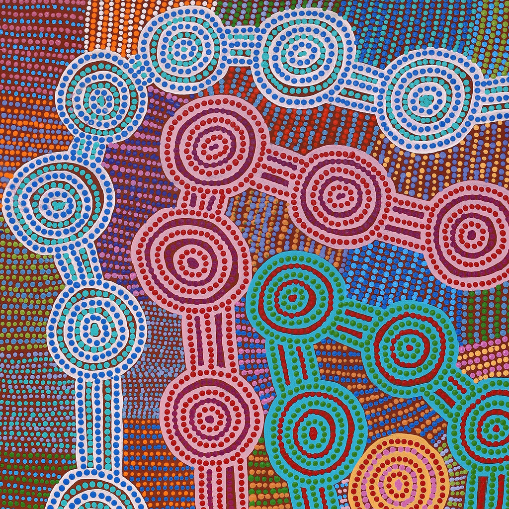 Aboriginal Artwork by Jarred Jangala Robertson, Ngapa Jukurrpa (water Dreaming) - Puyurru, 183x122cm