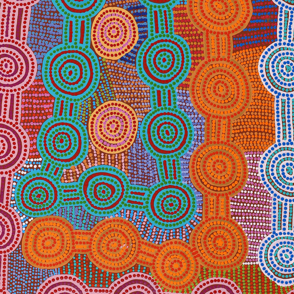 Aboriginal Artwork by Jarred Jangala Robertson, Ngapa Jukurrpa (water Dreaming) - Puyurru, 183x122cm - ART ARK®