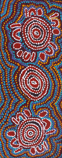 Aboriginal Artwork by Jeani Napangardi Lewis, Mina Mina Jukurrpa, 76x30cm