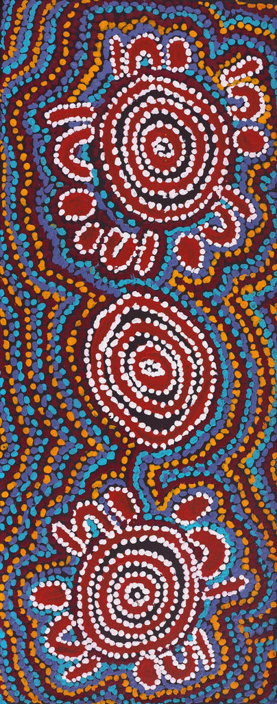 Aboriginal Art by Jeani Napangardi Lewis, Mina Mina Jukurrpa, 76x30cm - ART ARK®